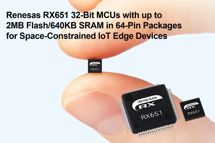 ультра компактные 32-разрядные микроконтроллеры RX651 от Renesas
